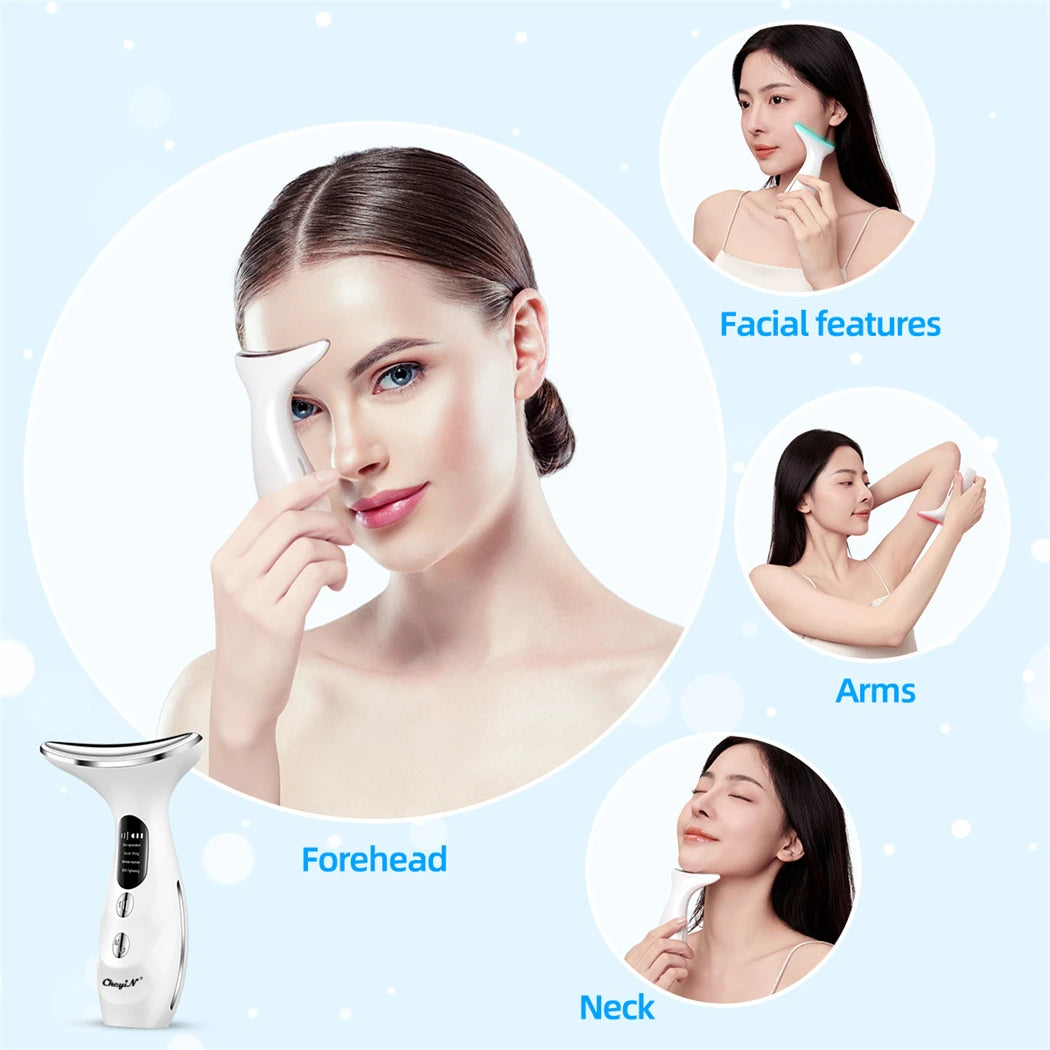 EMS Face & Neck Lifting Device with 4-Color LED