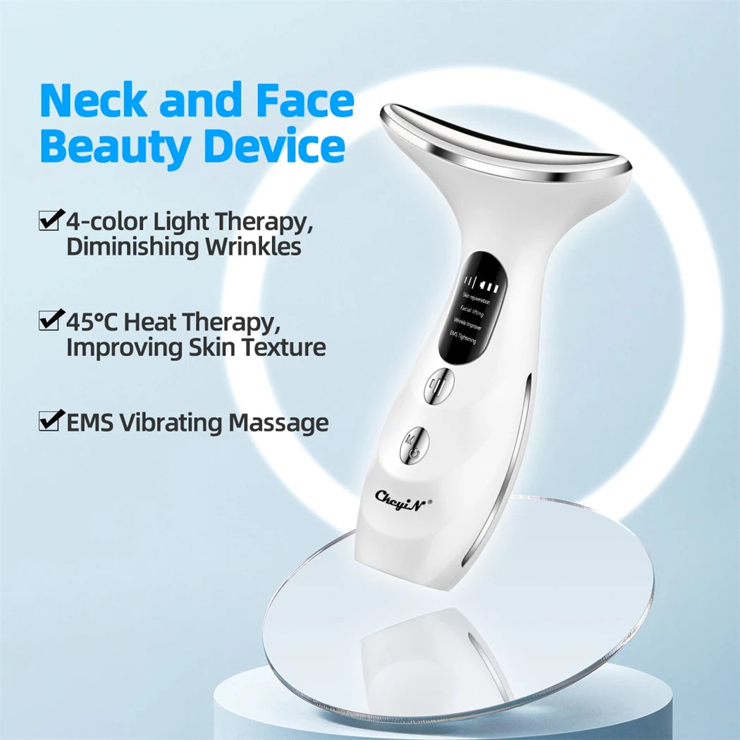 EMS Face & Neck Lifting Device with 4-Color LED
